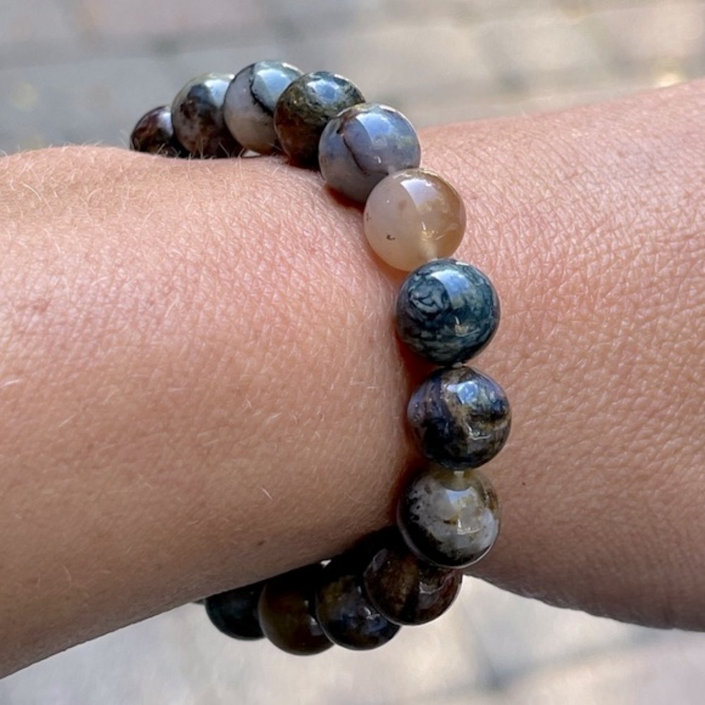10mm Namibia Pietersite Gemstone Round Bead Bracelet